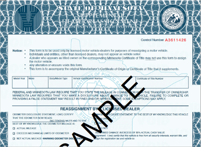 Minnesota Title Reassignment Forms