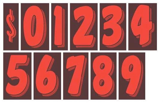 7 1/2" Numbers - Single - Northland's Dealer Supply Store