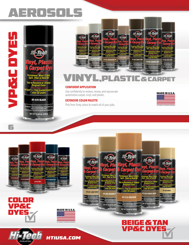 Hi Tech Car Vinyl, Plastic, and Carpet Dye - Northland's Dealer Supply Store