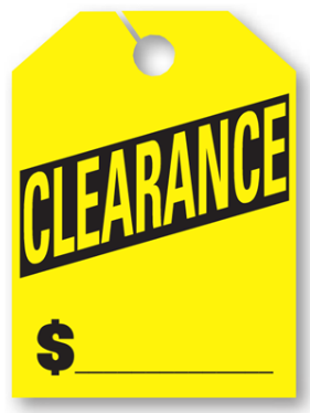 "Clearance" Car Hang Tags- On Sale Today Only - Northland's Dealer Supply Store