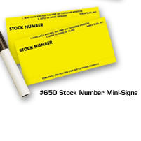 Stock Number Mini Signs White Color - Northland's Dealer Supply Store