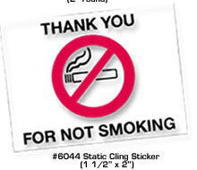 Thank You for Not Smoking Sticker - Northland's Dealer Supply Store