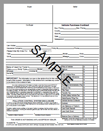 Purchase Contract - Drivers License Style