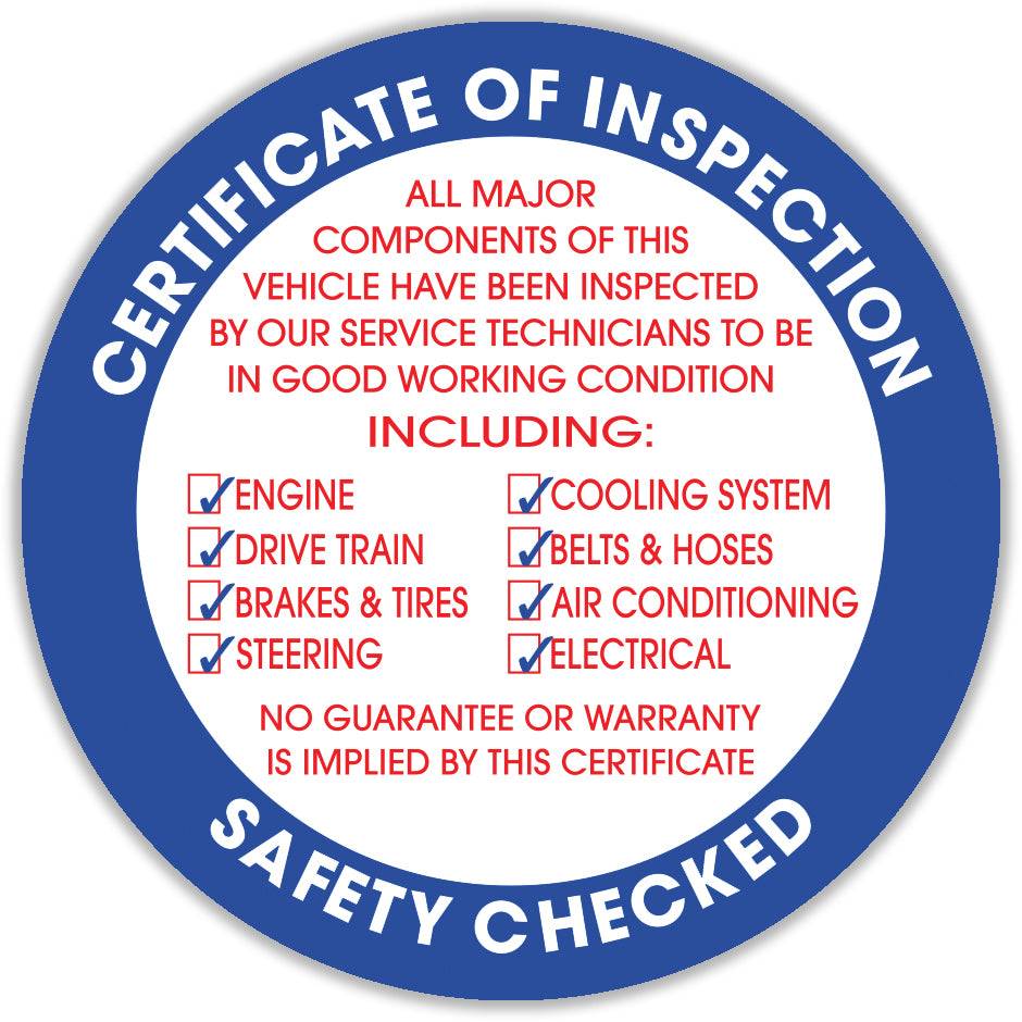 Inspection Stickers-Face Adhesive