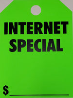 "Internet Special" Car Hang Tags