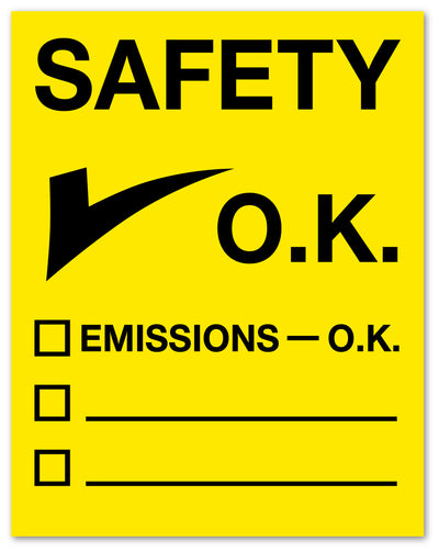 Safety Check OK Inspection Sticker