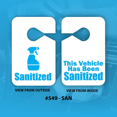 Sanitized Vehicle Hanging Tags