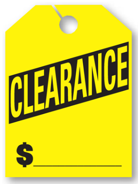 "Clearance" Car Hang Tags- On Sale Today Only - Northland's Dealer Supply Store 