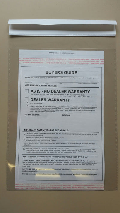 Clip-On Window Form Holder - Northland's Dealer Supply Store 